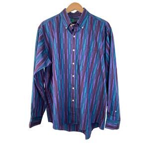Colours by Alexaner Julian Men's Size XL Purple Blue Long Sleeve Button Up Shirt
